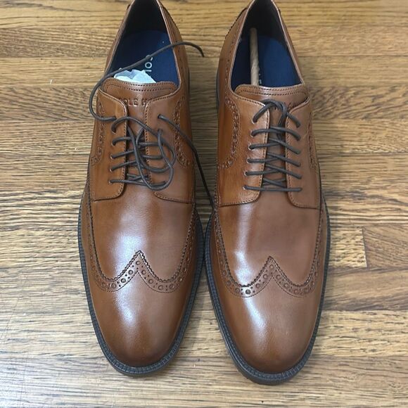 NWT Cole Haan ZerØGrand Mens Brown Leather Wingtip Oxford Dress Shoes Size 11 - Picture 2 of 7